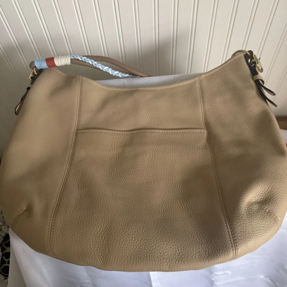 Aimee Kestenberg Highline Crescent Hobo Bag Purse Driftwood Tan Leather Rope